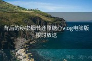 背后的秘密细节还原糖心vlog电脑版限时放送