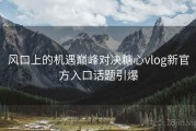风口上的机遇巅峰对决糖心vlog新官方入口话题引爆
