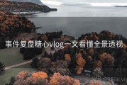 事件复盘糖心vlog一文看懂全景透视