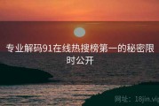 专业解码91在线热搜榜第一的秘密限时公开